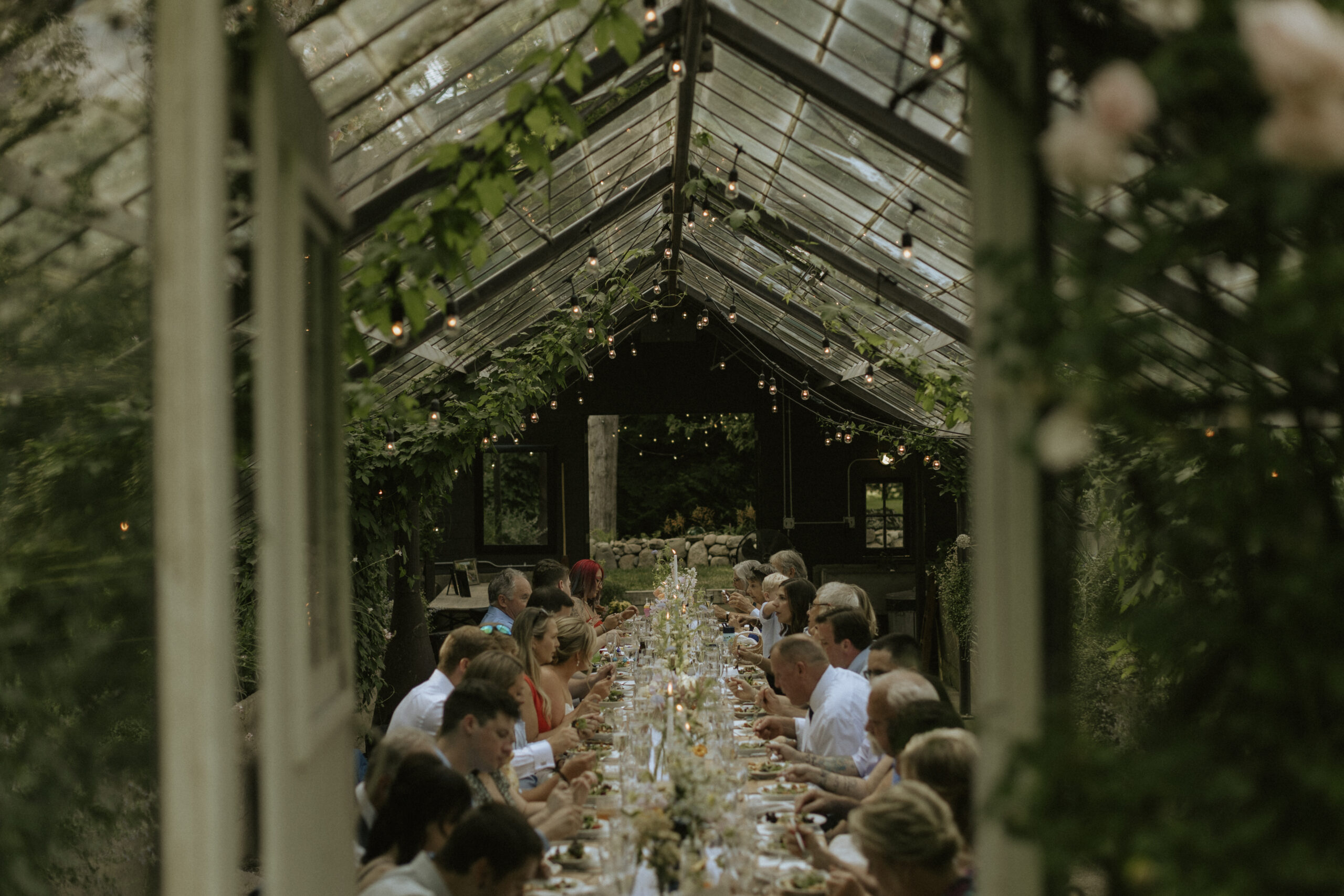 A wedding reception at Glass House Creative Community in Zeeland, Michigan