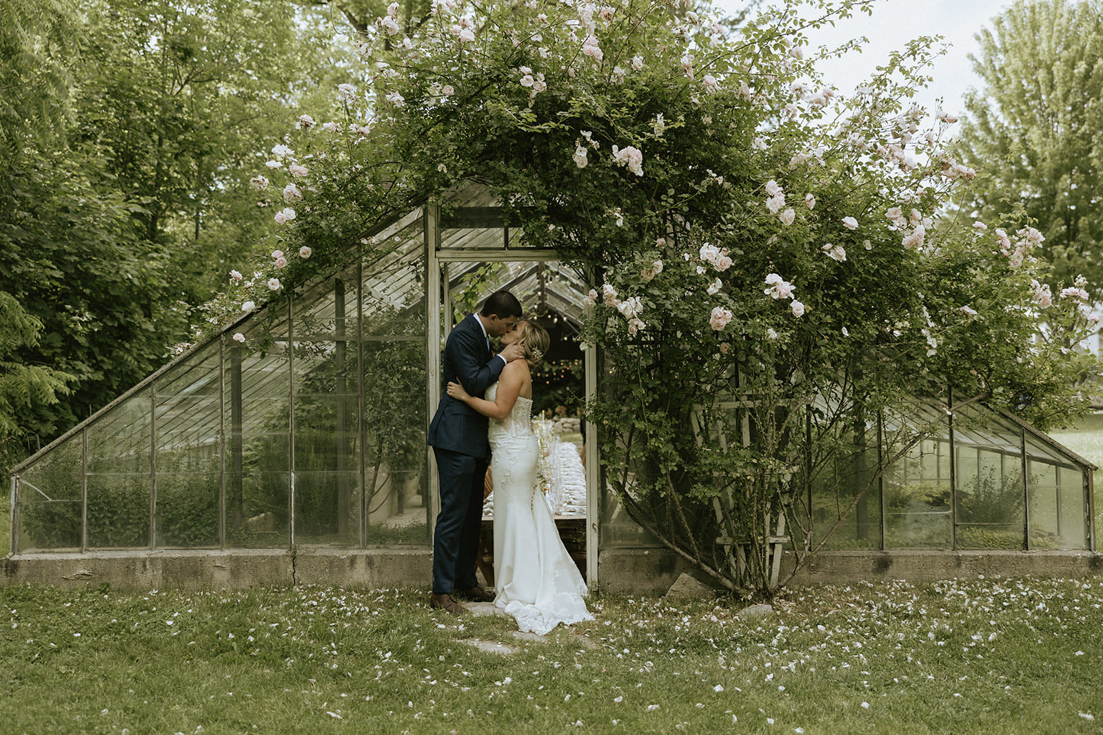 A glass house wedding venue for intimate weddings in West Michigan.